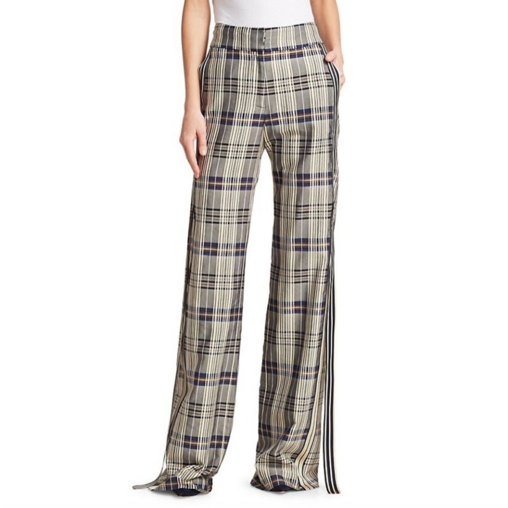 Monse Racing Stripe Vintage Plaid Pants 6